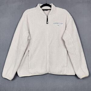 The North Face Jacket Womens XXL White Sherpa Fleece Full Zip Pockets NF0A47F9